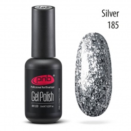 Гель-лак PNB 185 (серебро глиттерный)