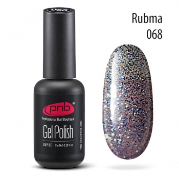 Гель-лак PNB 068 (сине-серебряный глиттер)